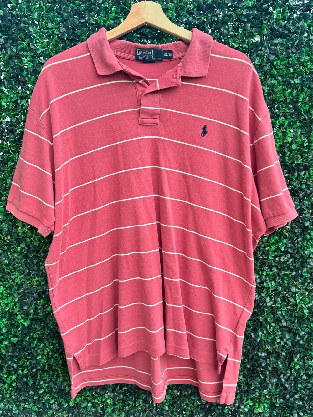 Polo by Ralph Lauren Coral Pink Striped Short-Sleeve Polo